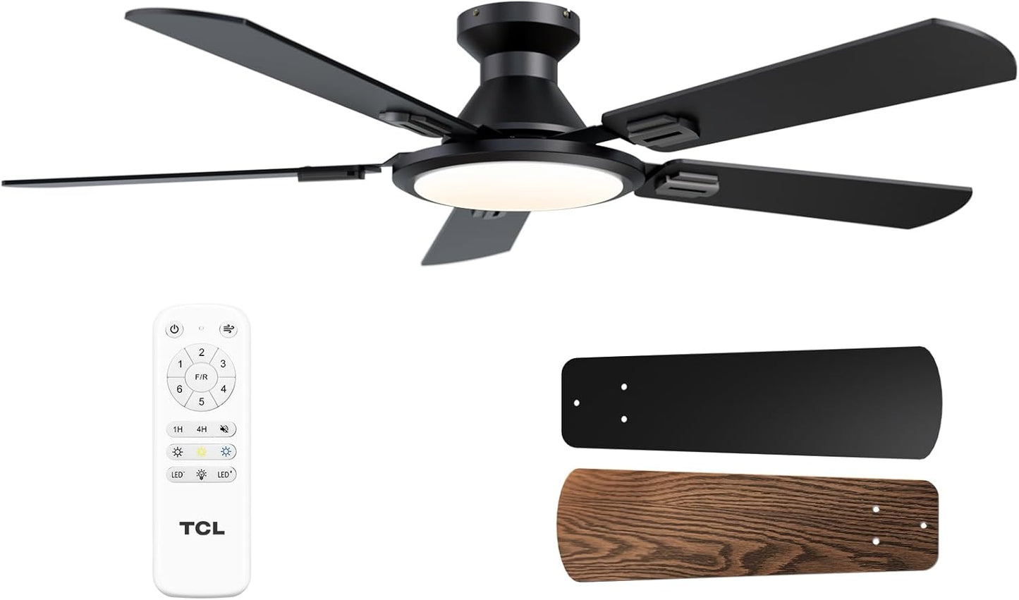 TCL 52 in. Low-Profile 5-Blade Ceiling Fan with Light