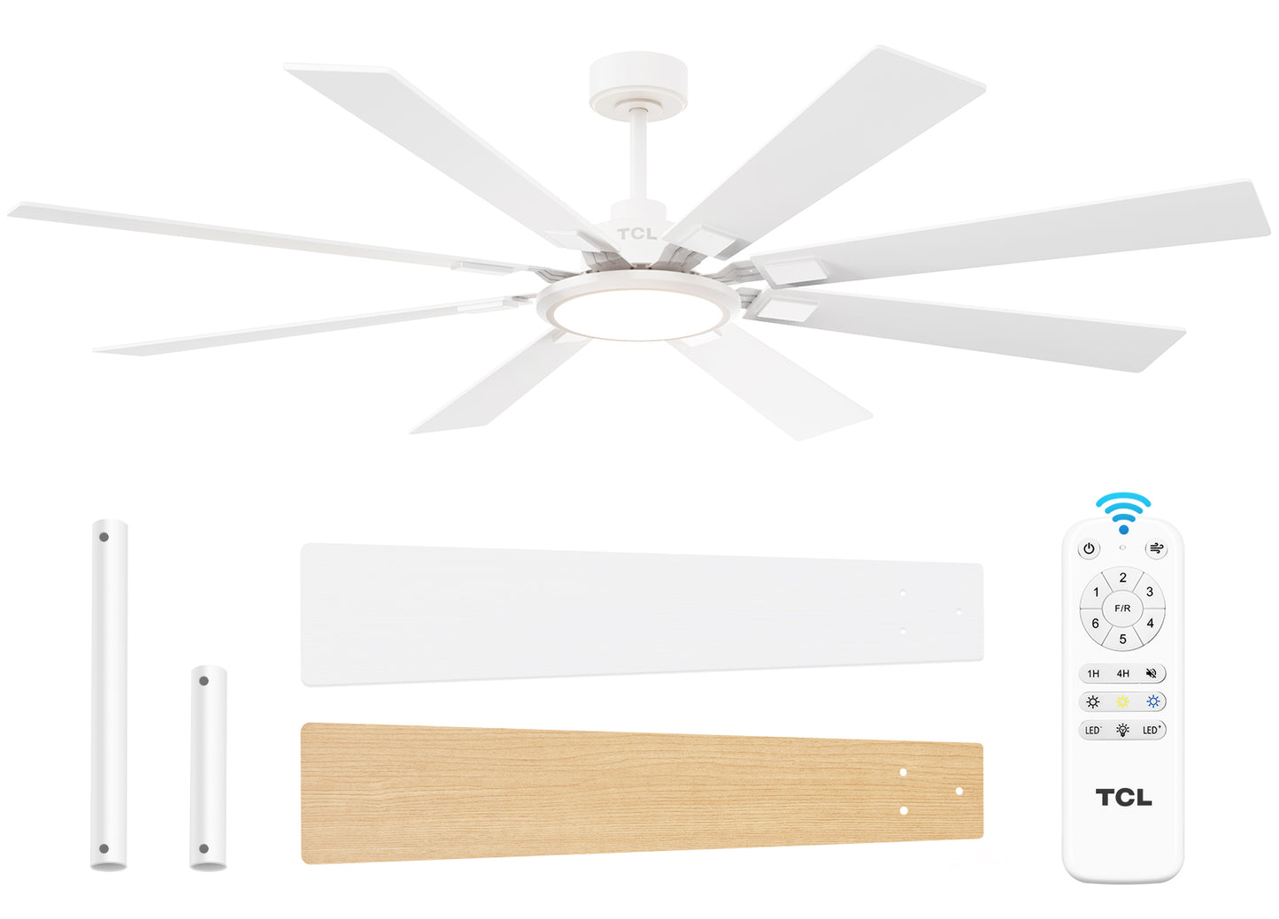 TCL 62/72 in. Large Ceiling Fan with Light