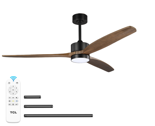 TCL 52/60 in. Wooden Ceiling Fan with Light