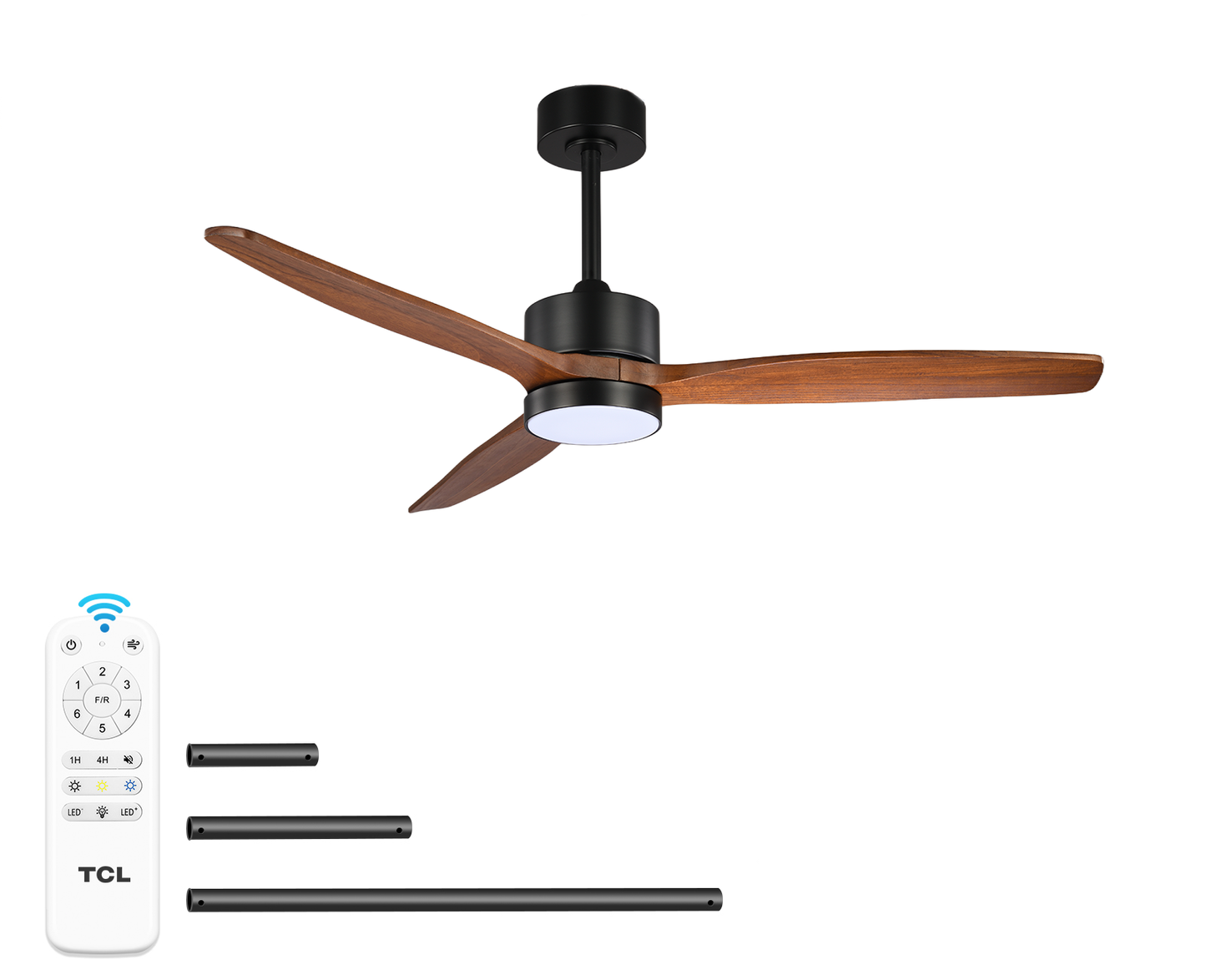 TCL 52/60 in. Wooden Ceiling Fan with Light