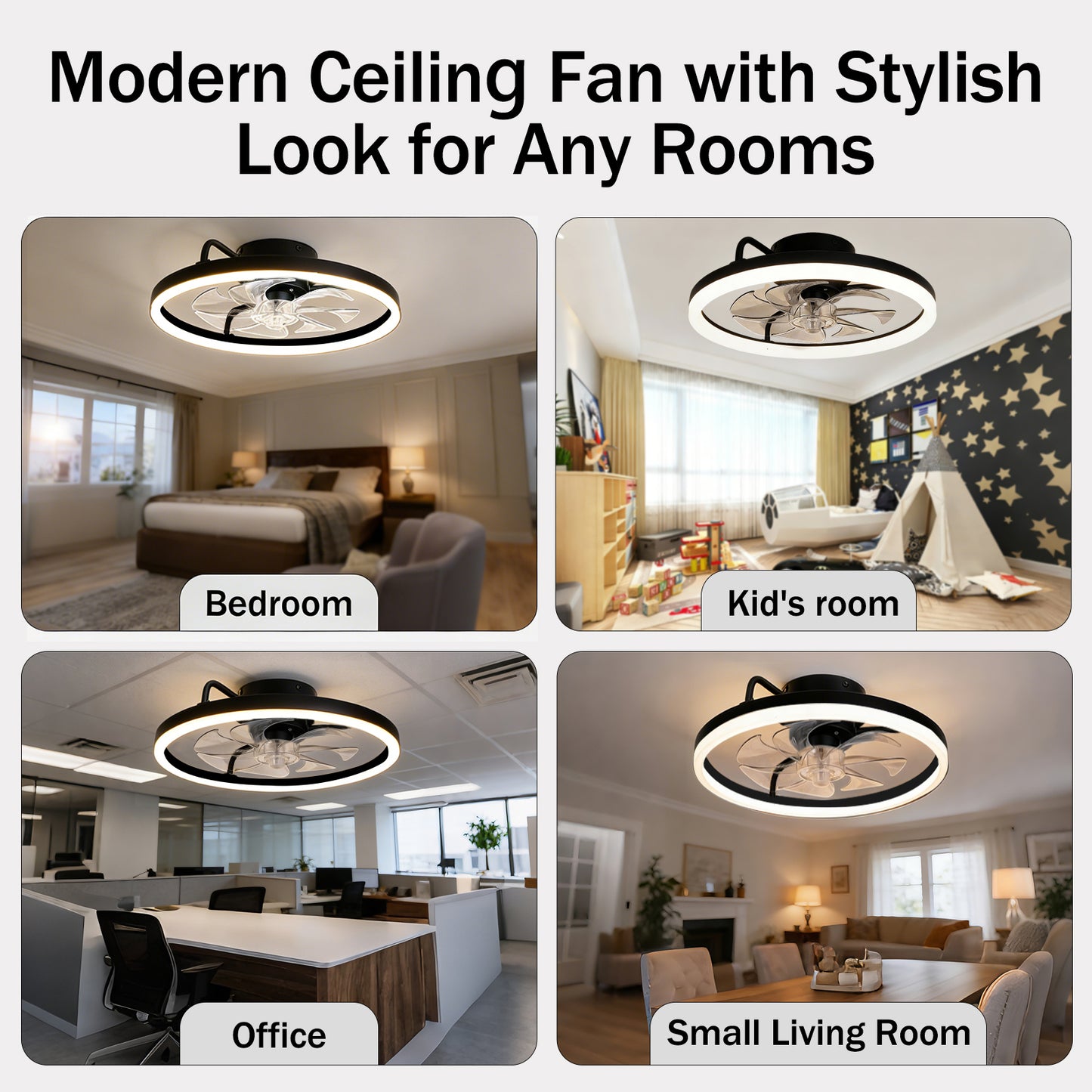 TCL 20/24 in. Flush-Mount Fandelier with LED Light