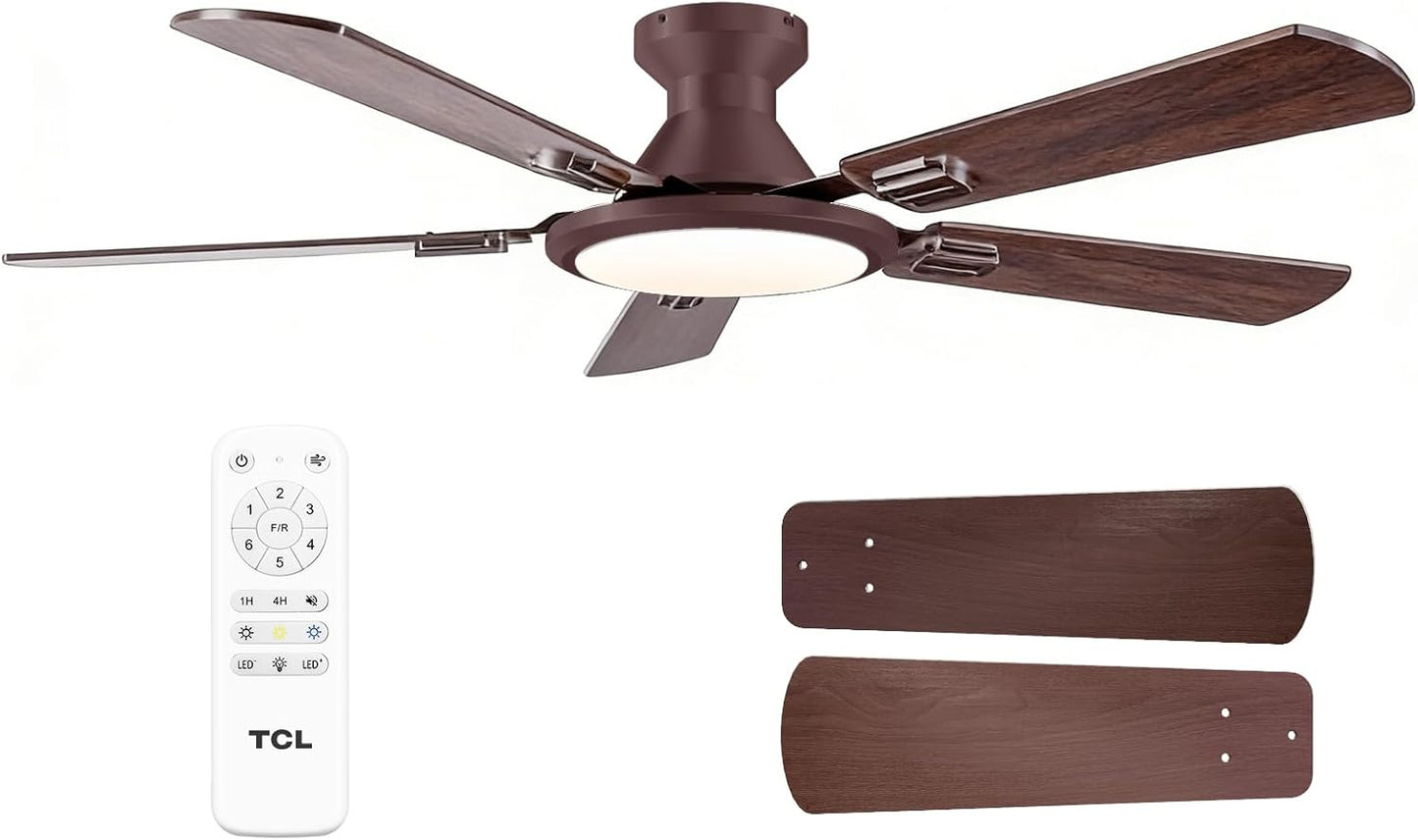 TCL 52 in. Low-Profile 5-Blade Ceiling Fan with Light