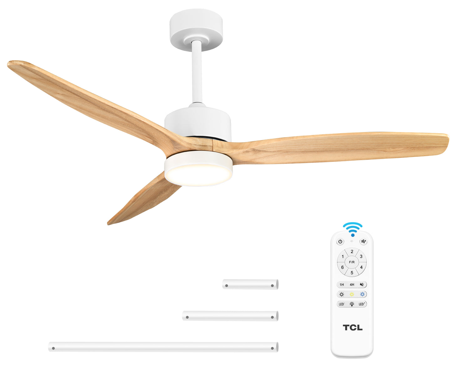 TCL 52/60 in. Wooden Ceiling Fan with Light