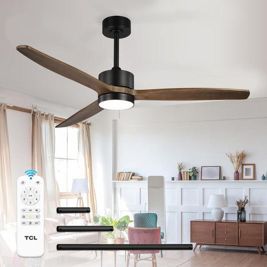 TCL 52/60 in. Wooden Ceiling Fan with Light