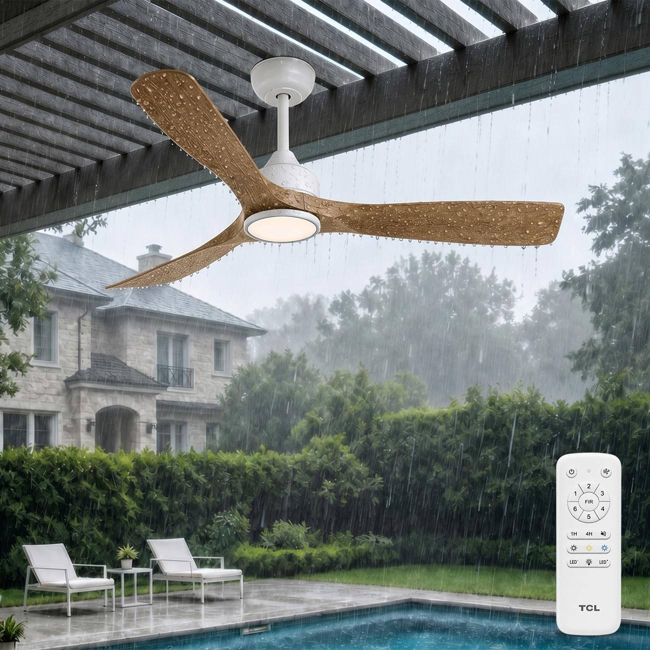 TCL 52 in. Outdoor Ceiling Fan with Light