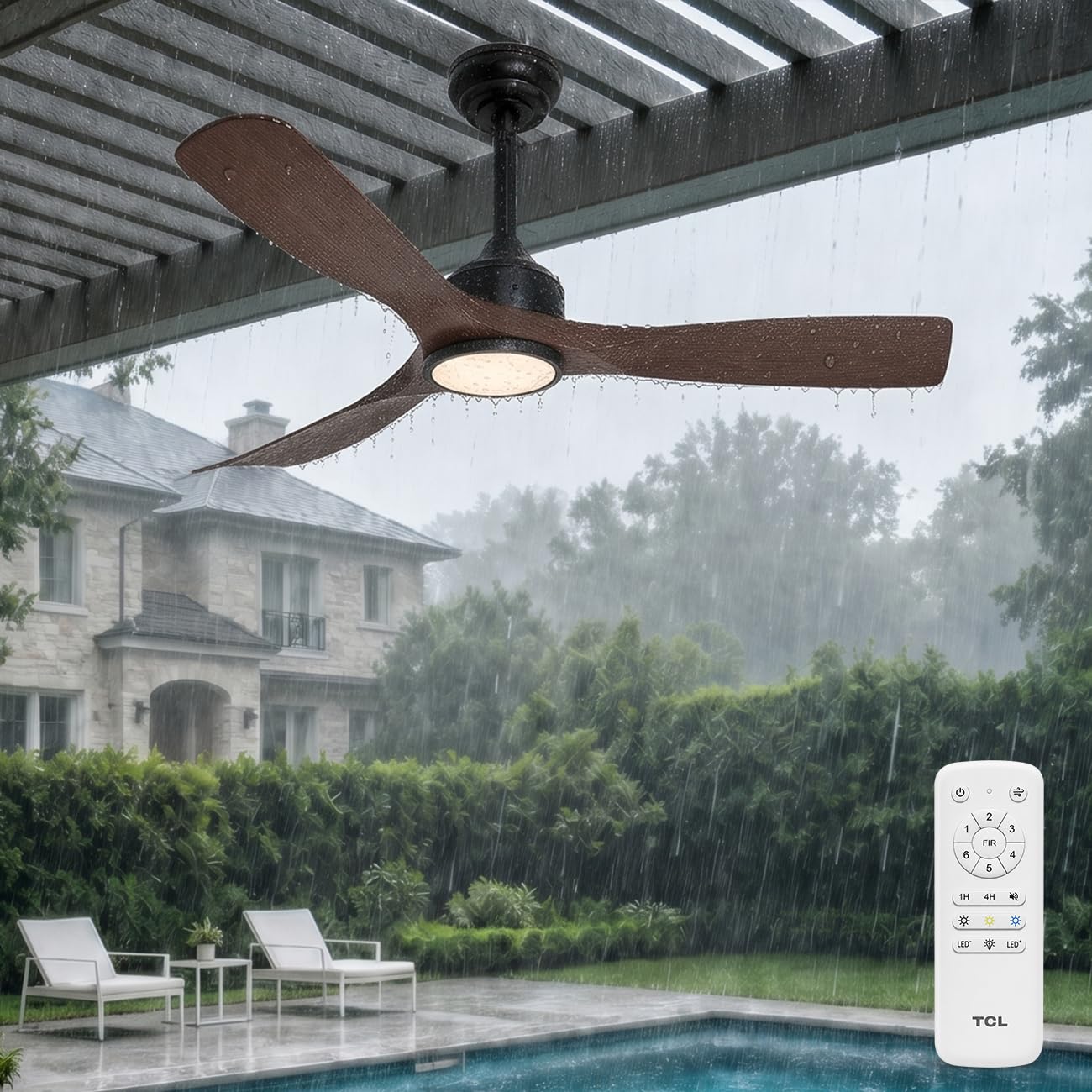 TCL 52 in. Outdoor Ceiling Fan with Light