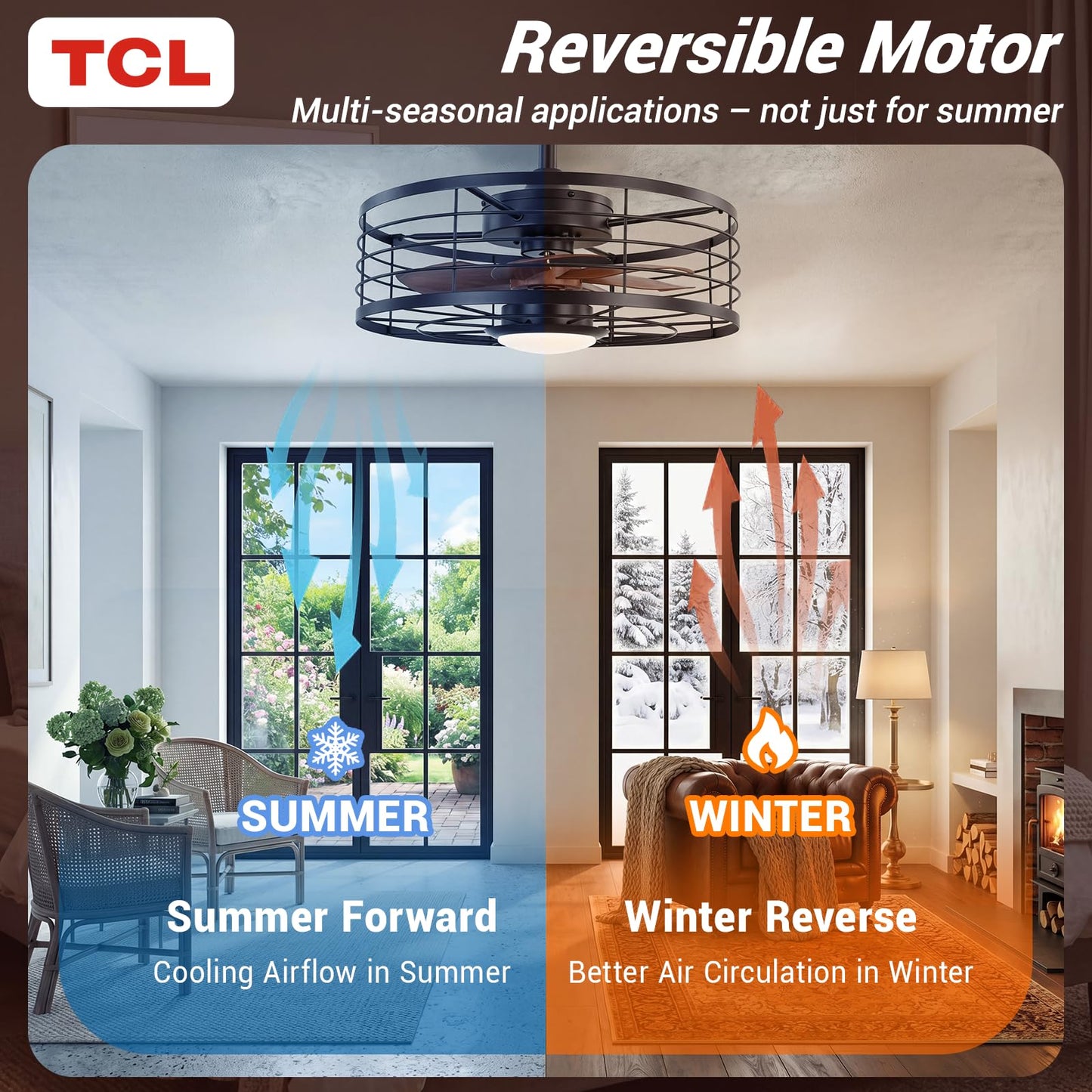 TCL 20 in. Outdoor Caged Ceiling Fan with Light