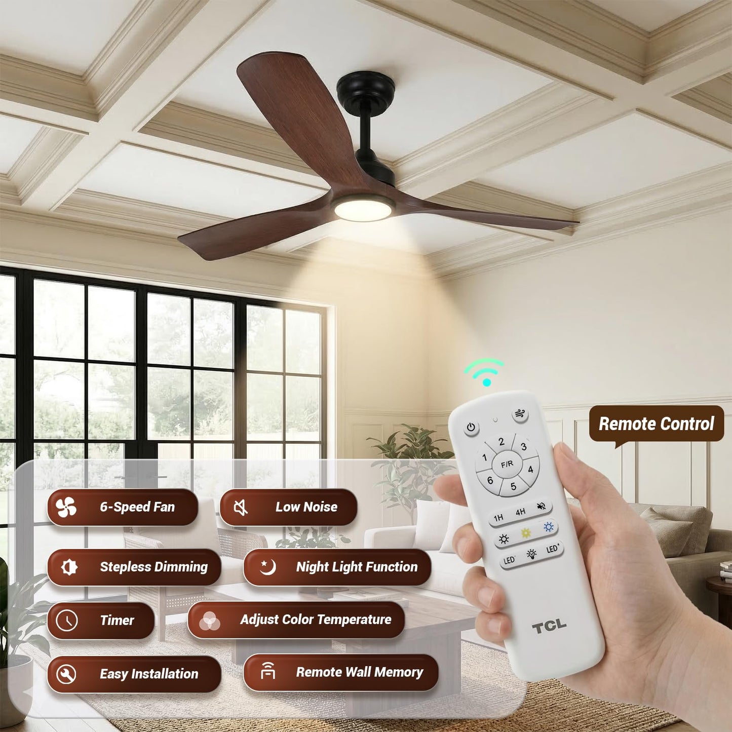 TCL 52 in. Outdoor Ceiling Fan with Light
