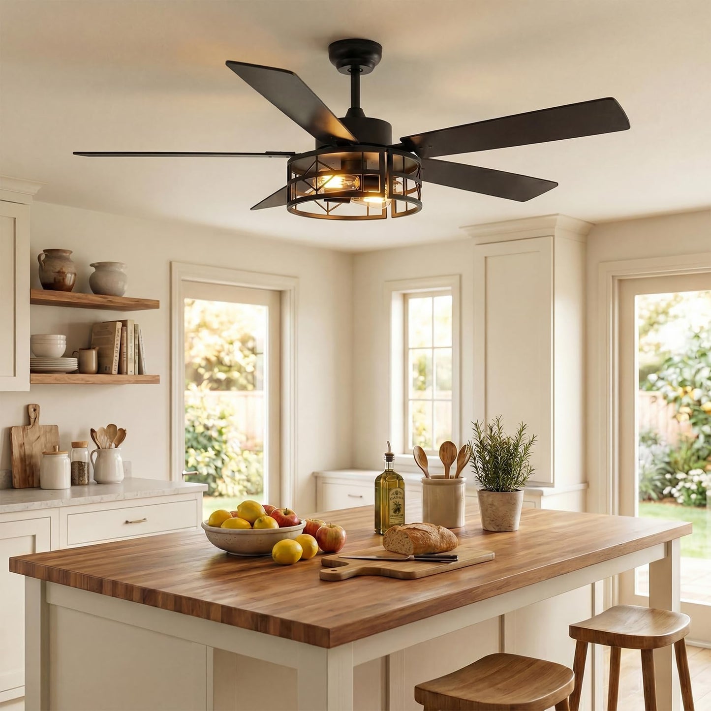 TCL 52 in. Farmhouse Caged Ceiling Fan with Light
